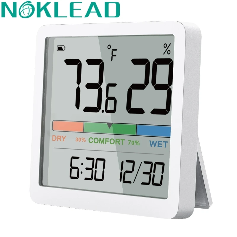 NOKLEAD Home Indoor Temperature Humidity Meter LCD Digital Thermometer Hygrometer Sensor Gauge Weather Station Smart Home 2023