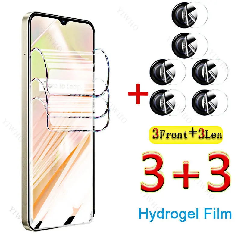 

6 в 1, Гидрогелевая Защитная пленка для экрана Realme C33, 6,5 дюйма