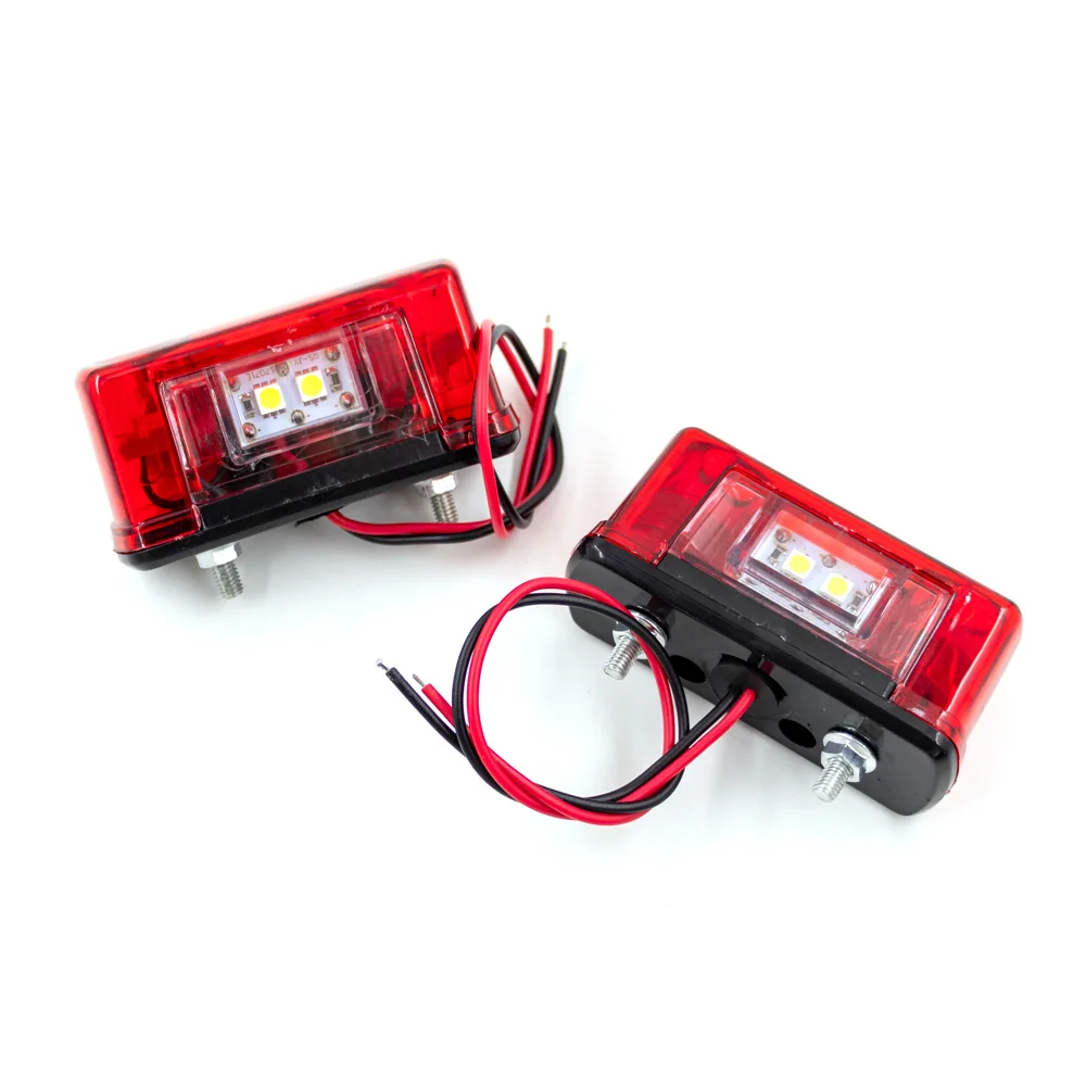 

1 шт./2 шт. 12 В 24 В 4 светодиодный светильник номерного знака, задний сигнальный фонарь, универсальный для автомобиля, грузовика, прицепа, грузовика, фонарь номерного знака