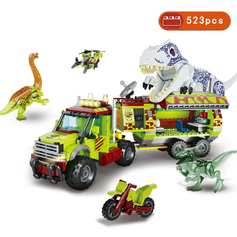 

MOC 523pcs Jurassic Dinosaurios Park Assembly Building Blocks Ideas Dinosaurs World Bricks Construction Dinos Toys Boys Gifts