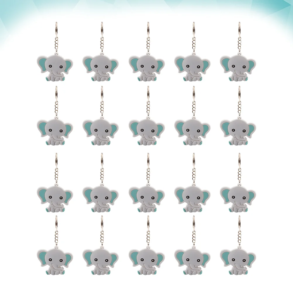 20 PCS PVC Key Ring Animal Keychains Creative Gift Keyrings Kids Panda Shaped Elephant