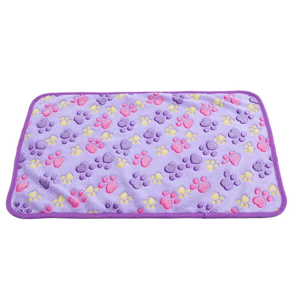 

For New soft warm blanket Winter Coral plush paw print blanket Cat and dog mattress Medium small dogs cats coral fleece Pet