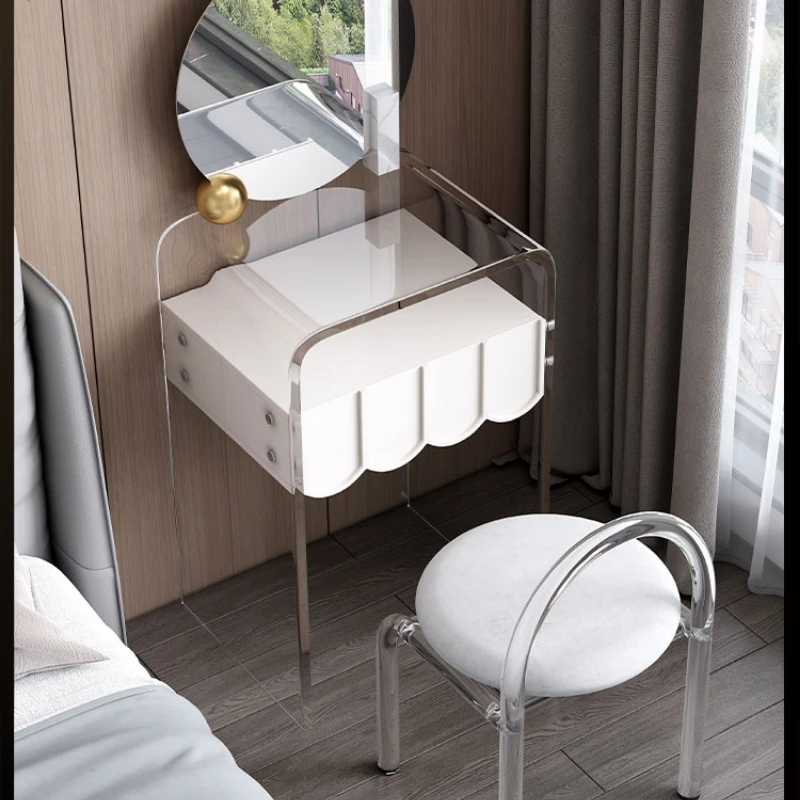 

Style Suspension Dressing Table Acrylic Simple Modern Dresser Bedroom Small Apartment Light Luxury Transparent Makeup Table