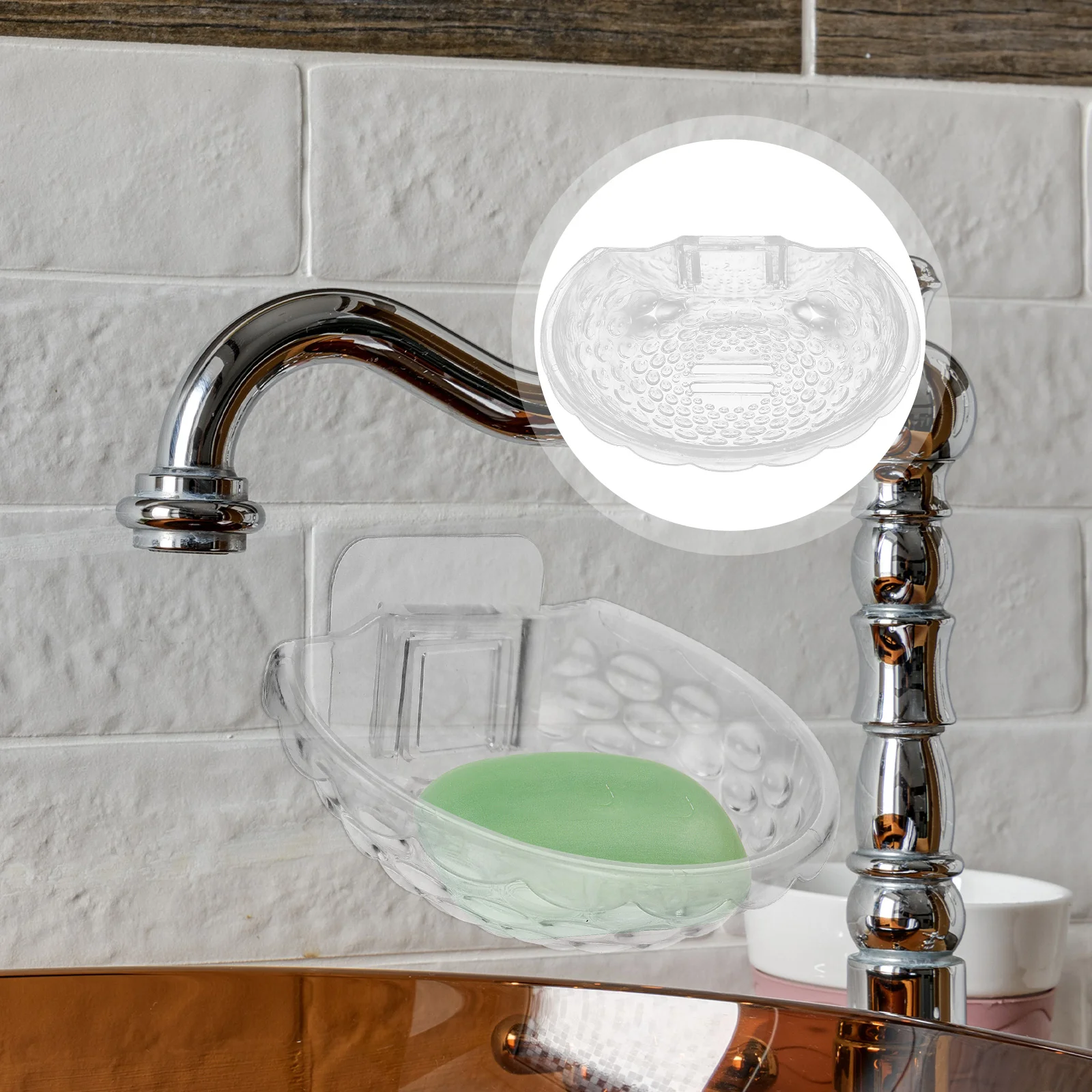 

2pcs Kitchen Bathroom Multifunctional Wall Soap Dish Holder Wall Mounted Soap Holder Wall Soap Holder Soap Draining Holder