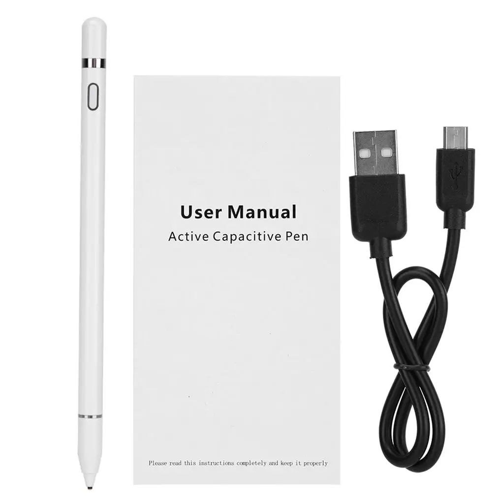 

White Active Capacitive Pen Fine Point Touchscreen Stylus Universal for Mobile Phone Tablet
