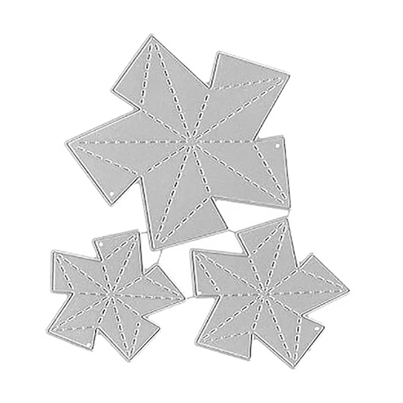 

Металлический трафарет с пятиконечными звездами 3D для самостоятельного изготовления открыток ручной работы тисненой бумаги для скрапбуки...