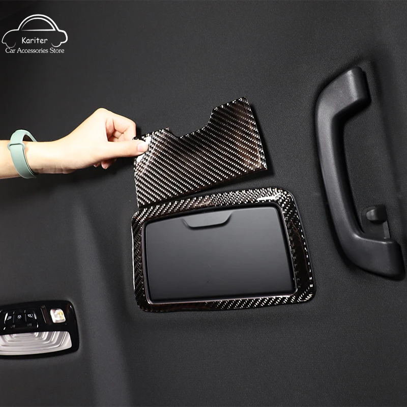 

For BMW 5 Series G30 G38 2018-22 Car Styling Carbon Fiber Car Interior Rear Vanity Mirror Frame Decorative Stickers Accessories
