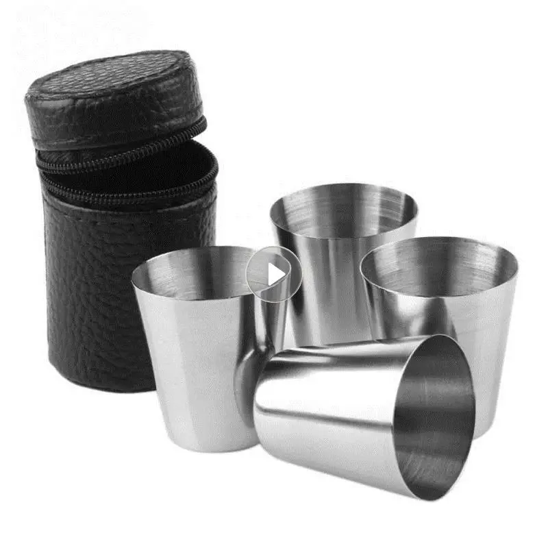Vodka Cup Stainless Steel Kitchen Accessories Tools Shot Glass Cup Polished For Home Kitchen Bar Drinking Wine Glasses 30ml Mini