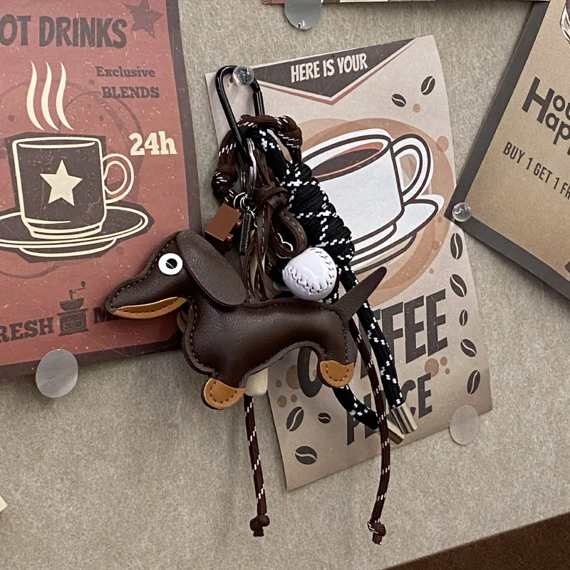 Милый мультяшный ретро-рюкзак для сосисок и собак подвеска кофейного цвета