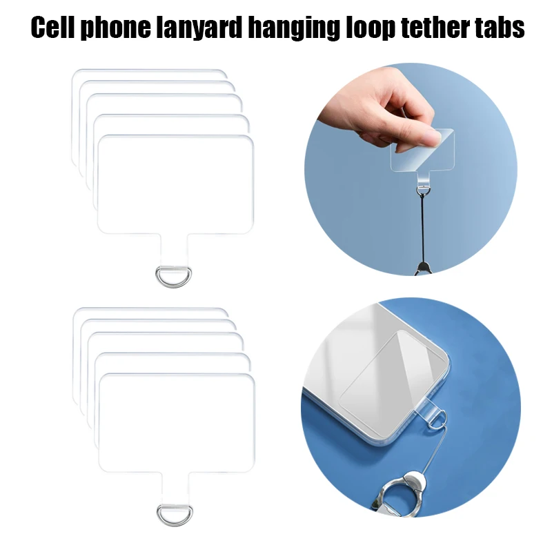 

10pcs Transparent Cell Phone Lanyard Spacer Phone Case Patch Fixed Piece Back Patch Universal Crossbody TPU Connection Piece