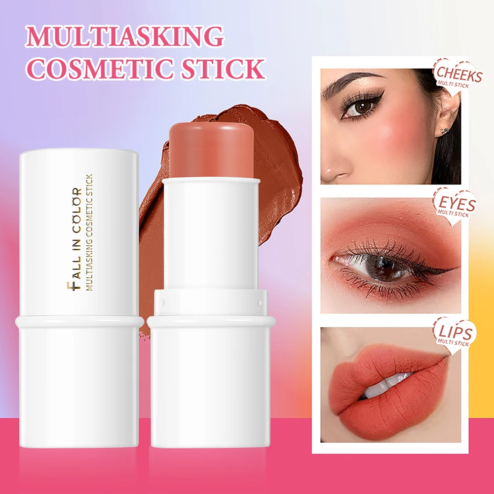 

Multifunctional Face Blush Sticks Highlighter Stick Long-Lasting Shimmer Cream Blush For Eyes Cheeks Lips Makeup Stick for Women