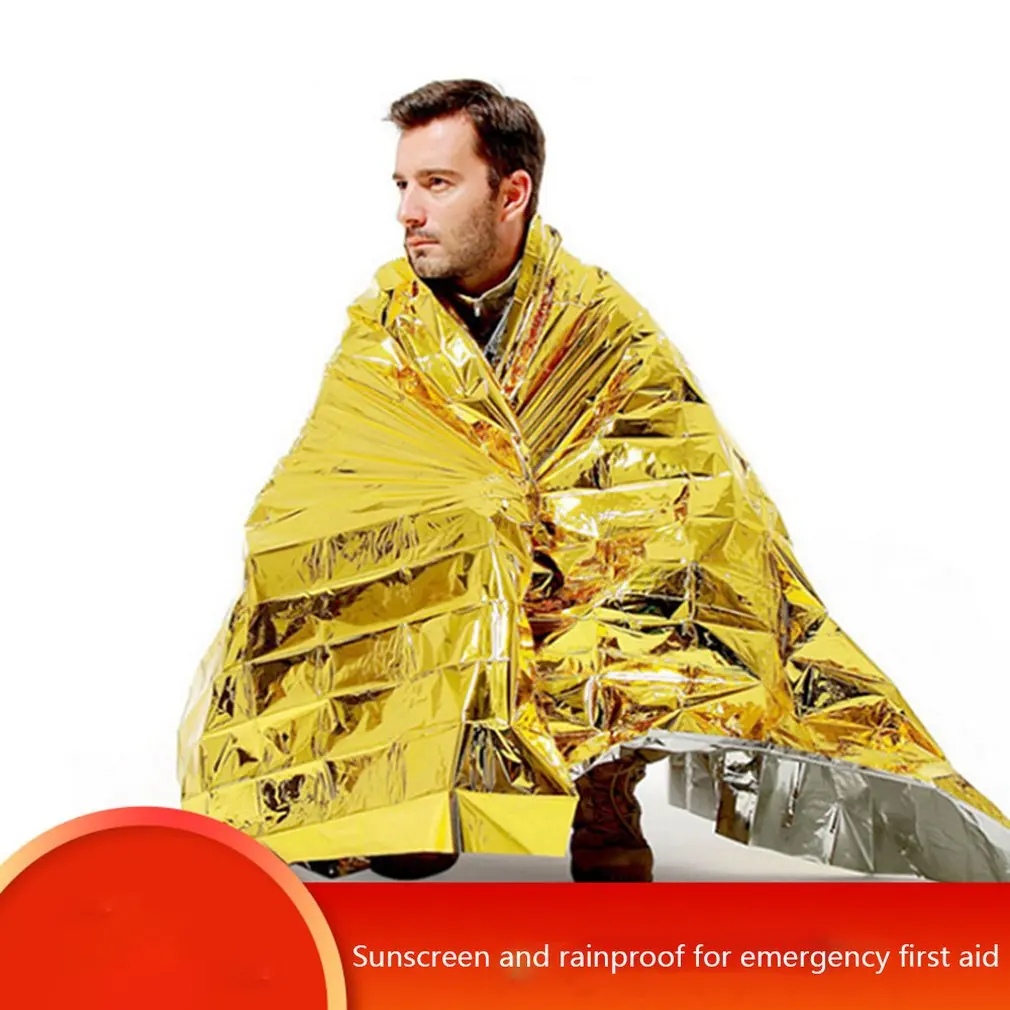 Emergency Blanket Outdoor Survive First Aid Military Rescue Kit Windproof Waterproof Foil Thermal for Camping Hiking | Спорт и
