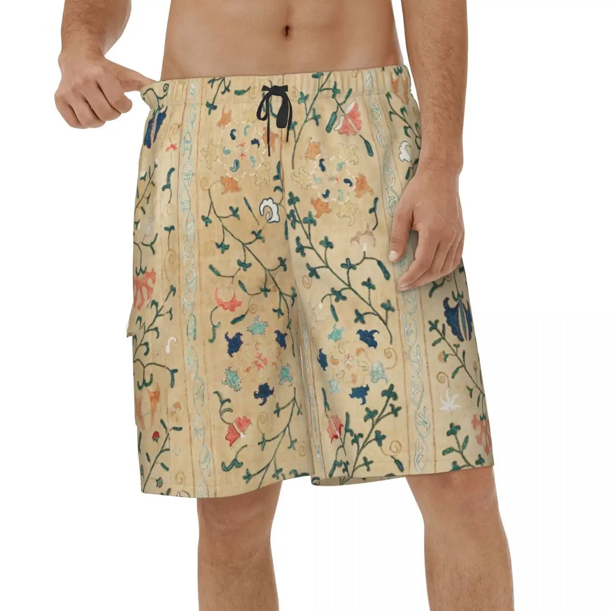 

Узбекистан Suzani богемные шорты 3D Мужская одежда для плавания с принтом Мужские плавки