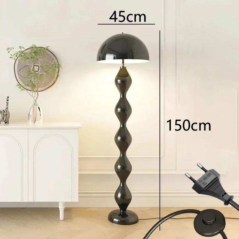 

Черный железный торшер, грибная лампа, подставка для спальни, прикроватный диван, угловое украшение дома, гостиная, гладкий цвет, торшер