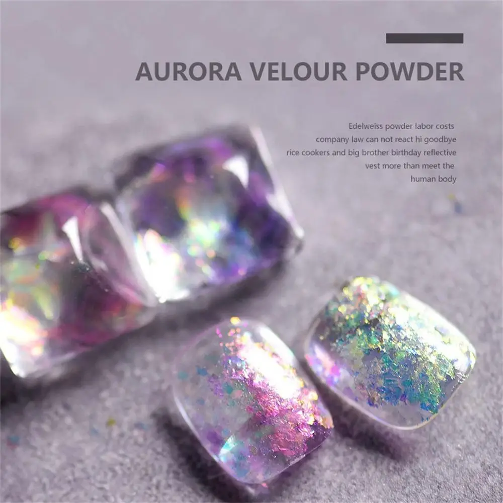 

8colors Flake Aurora Shining Explosive Glitter Ice Crystal Snow Velvet Powder Ultra-Thin Sequins Opal Nail Decoration Manicure