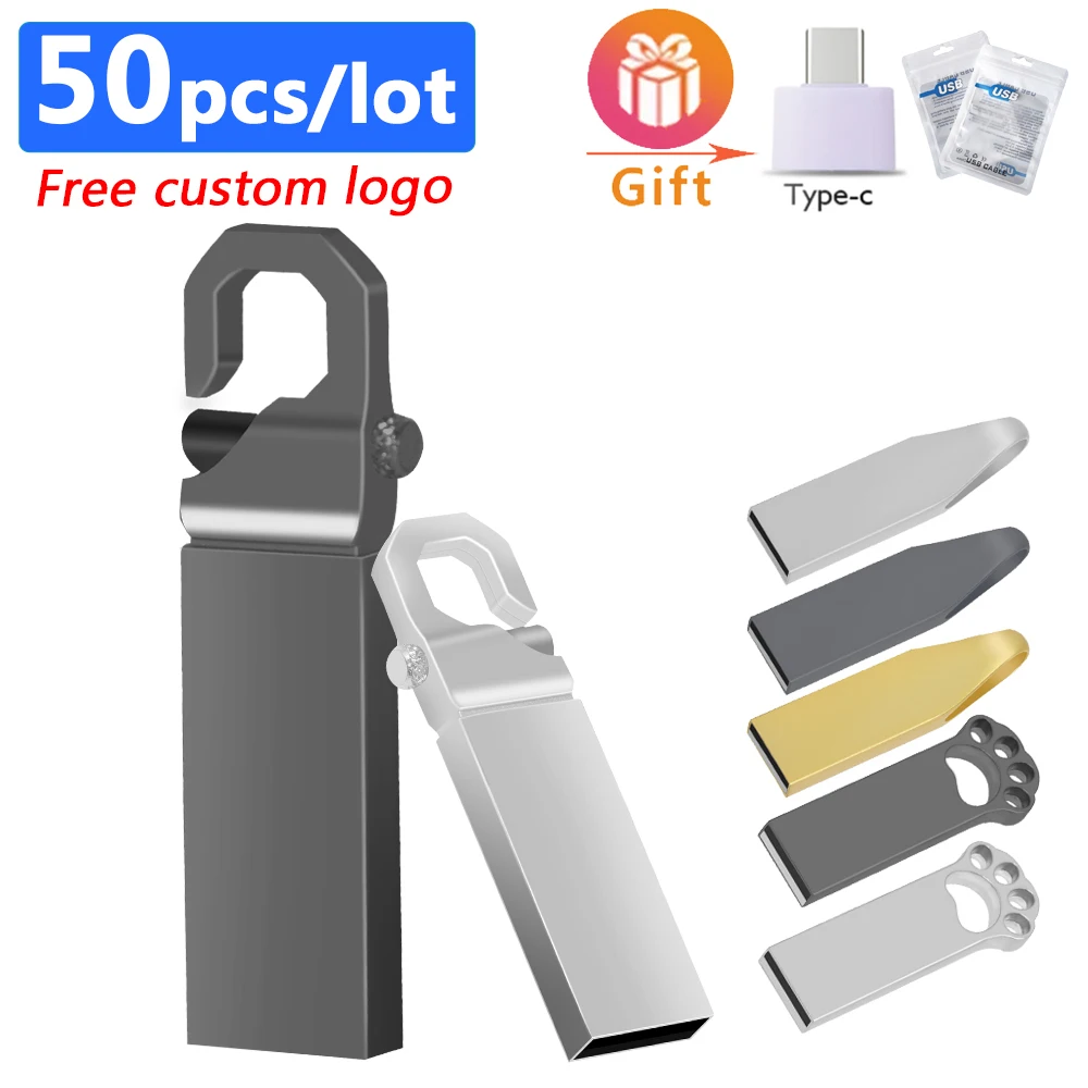 

USB-флеш-накопитель водонепроницаемый, 4-64 Гб, 50 шт./Лот, USB 2,0