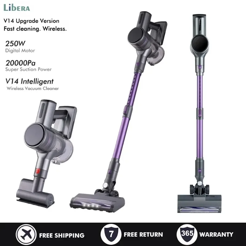 

V14 Handheld Wireless Vacuum Cleaner 250W 20kPa Suction Power Vertical Multi-functions Handheld Sweeper Mopping Machine