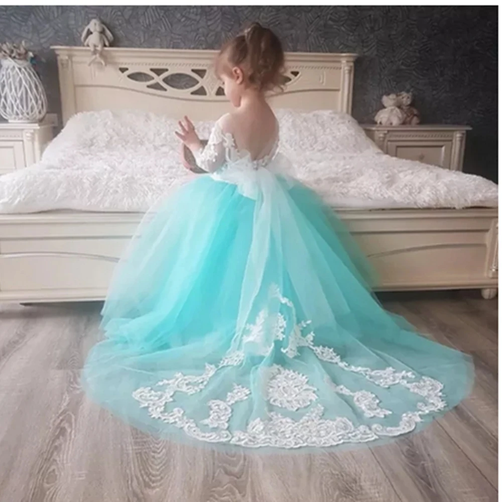 

Cute Lovely Aline Appliques Princess Flower Girl Dresses Birthday Pageant Communion Robe De Demoiselle Baby Party