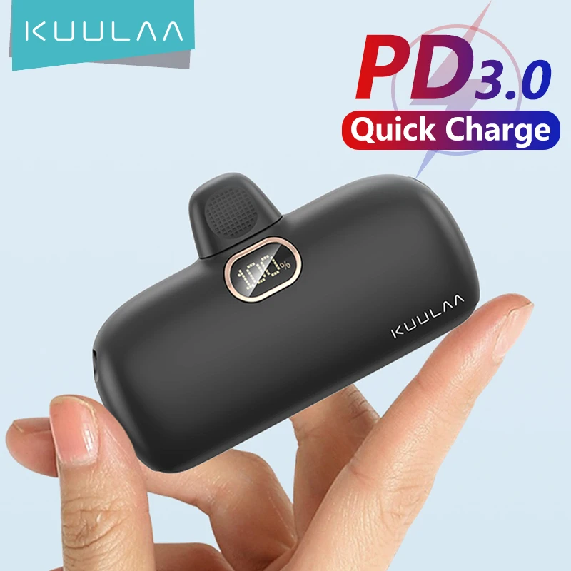 

KUULAA Mini Power Bank 5000mAh PowerBank QC PD Fast Charging For iPhone 14 13 12 Batterie Externe Portable Charger For Samsung
