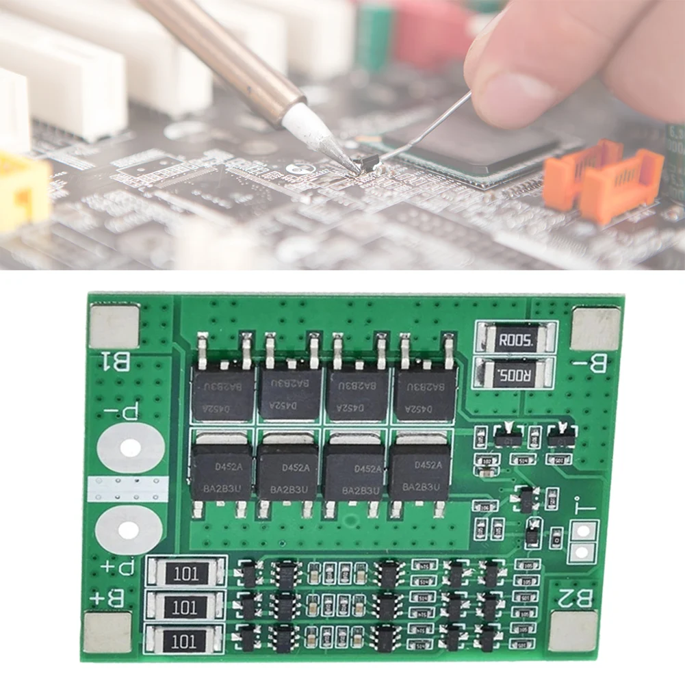 Фото Плата защиты литий-ионных аккумуляторов 3S 25A Li-ion 18650 с балансировкой BMS PCM для модуля LiPo-элементов №5