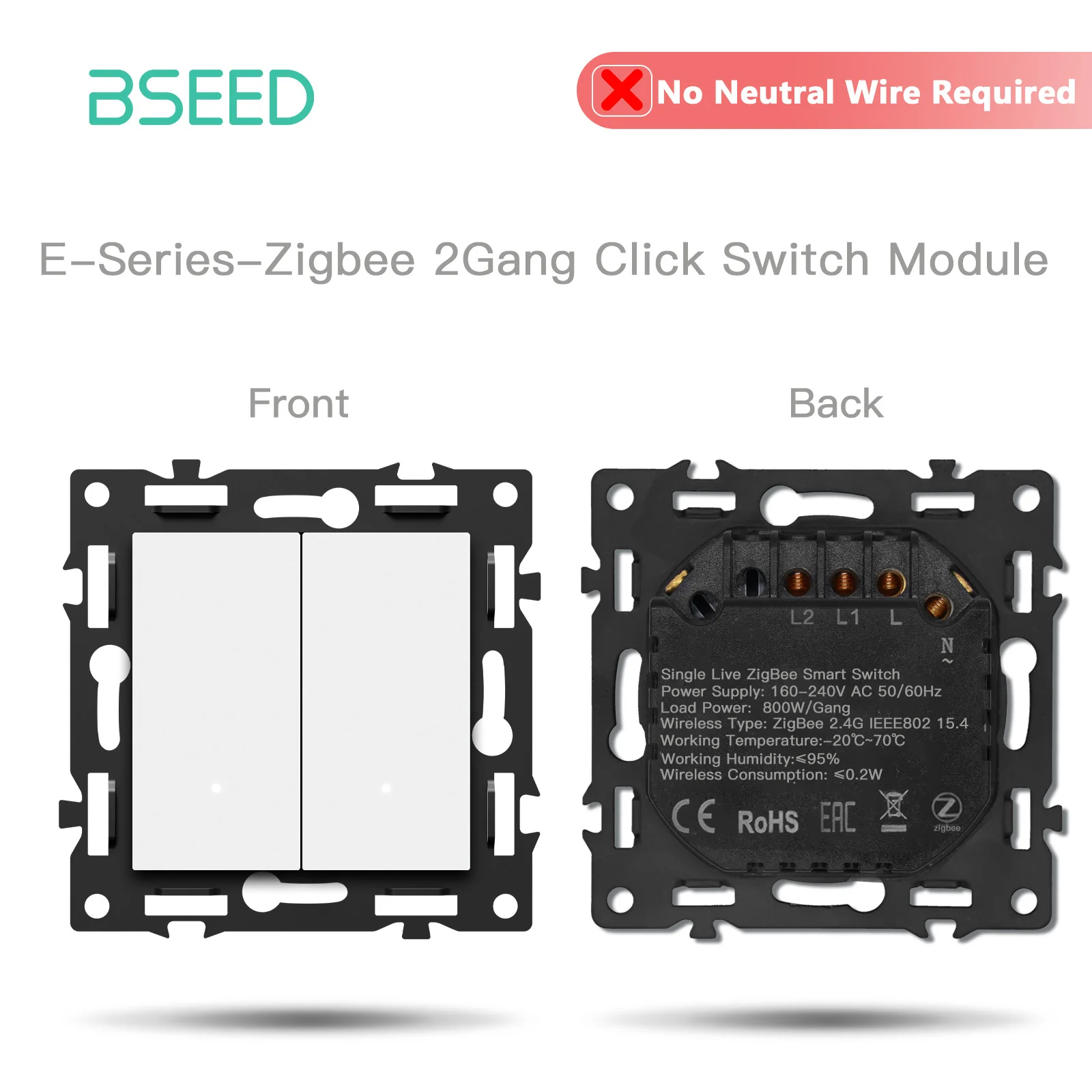 

Модуль выключателя BSEED Zigbee 1/2/3/4 клавиш