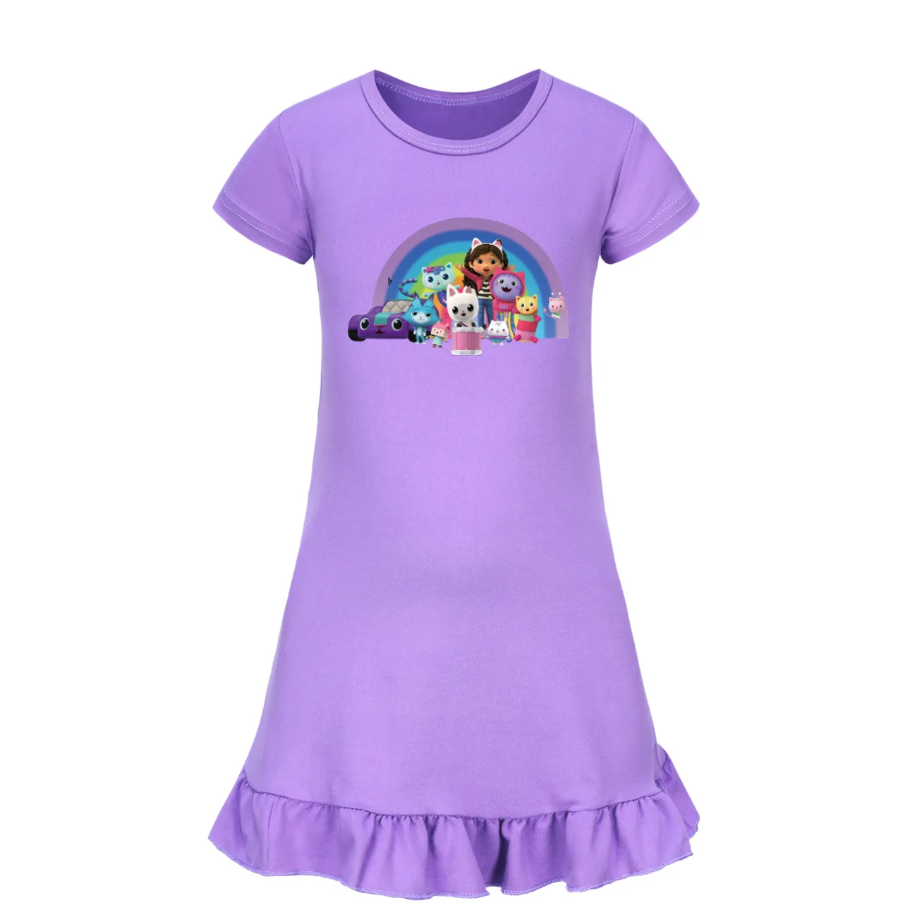 Новая летняя одежда для девочек Gabbys Dollhouse детские пижамы с коротким рукавом