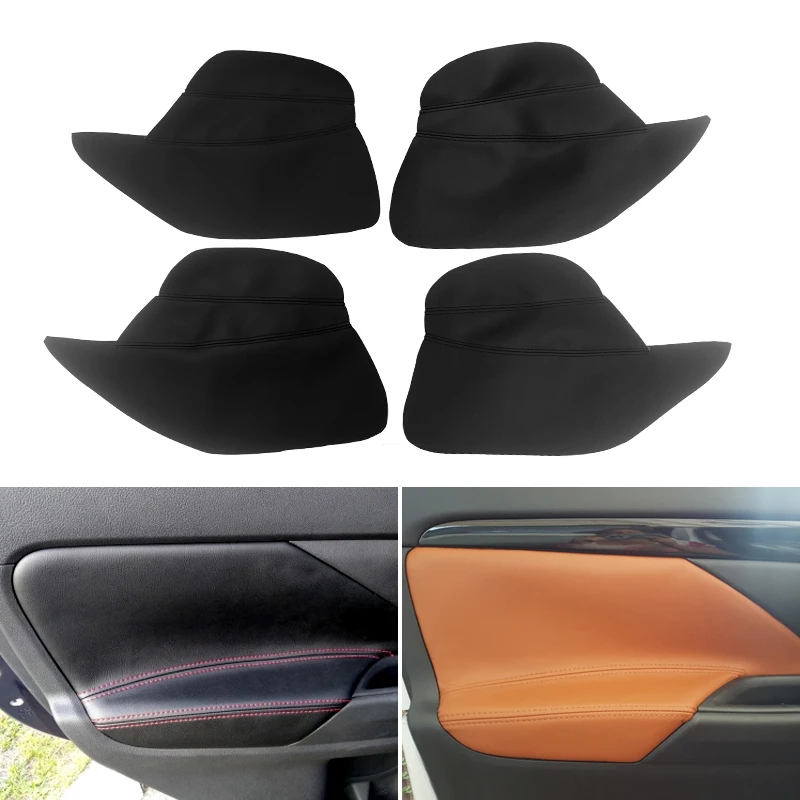

4PCS Car Interior Microfiber Leather Door Panel Armrest Cover Protective Trim For Mitsubishi Outlander 2014 2015 2016 2017 2018