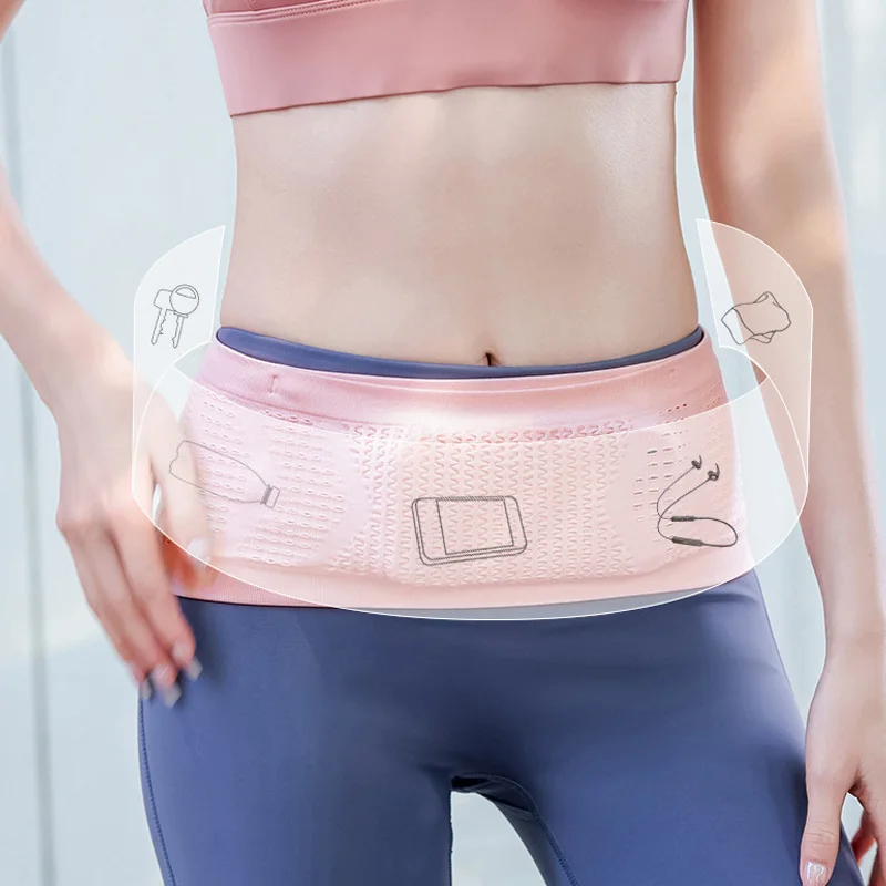 

Seamless Invisible Running Waist Belt Bag Unisex Sports Fanny Pack Breathable Adjustable With Hook Fanny Pack Running Cycling