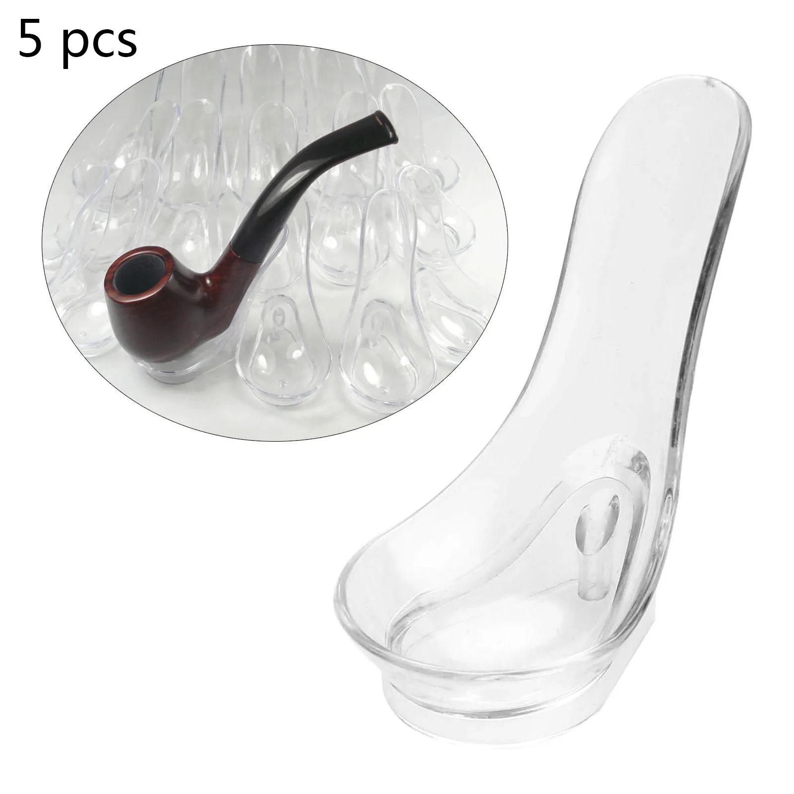 

5Pc Portable Pipe Rack Pipe Holder Plastic Transparent Spoon Pipe Stand For Tobacco Pipe Smoking Accessories Outdoor Travel Tool