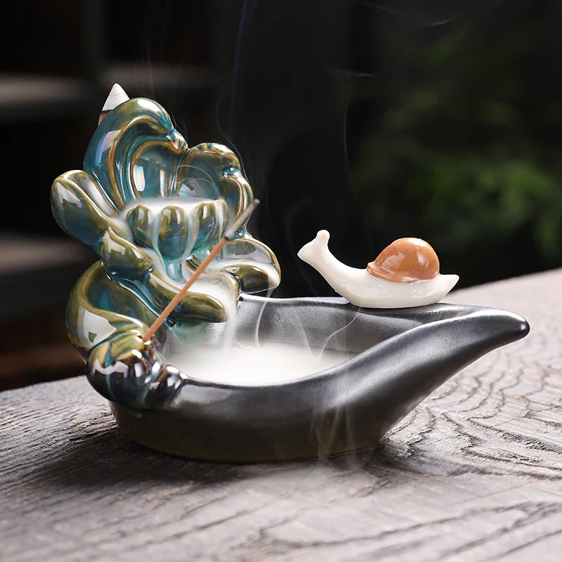 

Украшение для дома, дистрибьютор запаха, ароматизатор лотоса, планета дзен, садовая курильница, горелка водопада