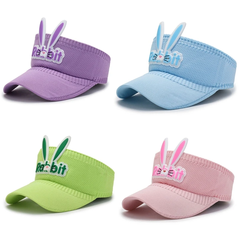 

Empty Top Hat Sunscreen Cute Rabbit Sun Visor Hat for 4 - 8 Years Old Boys Girls