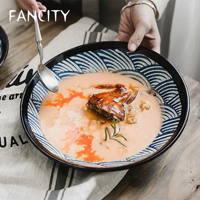 

FANCITY Japanese ceramic rice plate antique plate vegetable plate household tableware fruit plate irregular breakfast plate sha