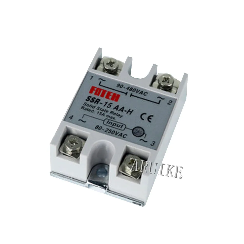 

Solid state relay SSR-15AA-H 10A actually 80-250V AC TO 90-480V SSR 15AA H solid Resistance Regulator