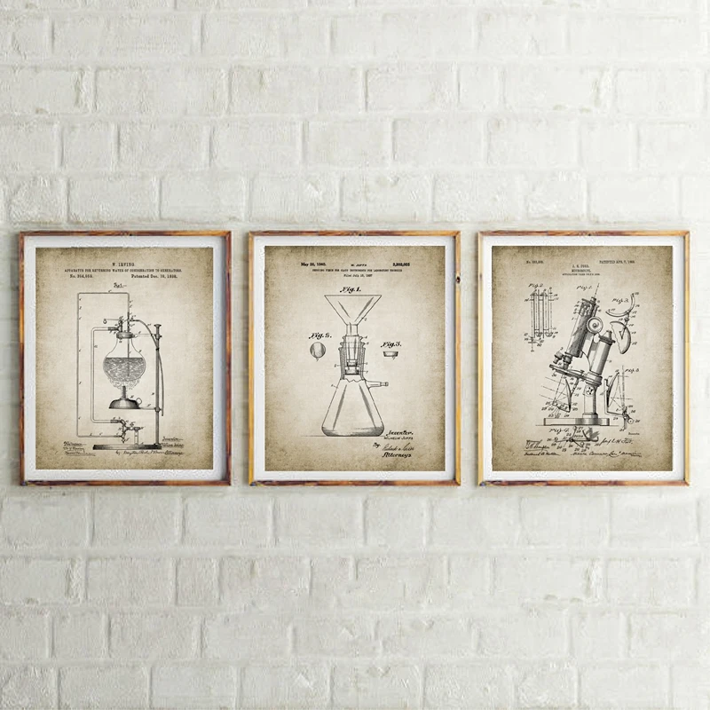 

Vintage Science Patent Poster Print Chemistry Laboratory Decor Science Student Gift idea Canvas Home Decoration Painting Picture