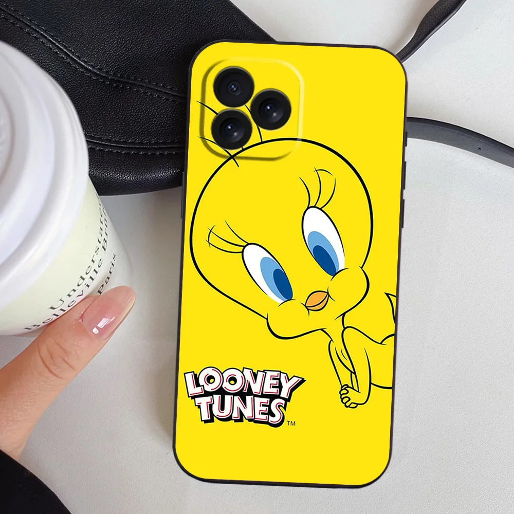 BEAST KINGDOM Cartoon T-Tweety B-Bird Phone Case for iPhone 12 11 13 14 15 16 Max Pro Plus Black Soft Silicone Cover