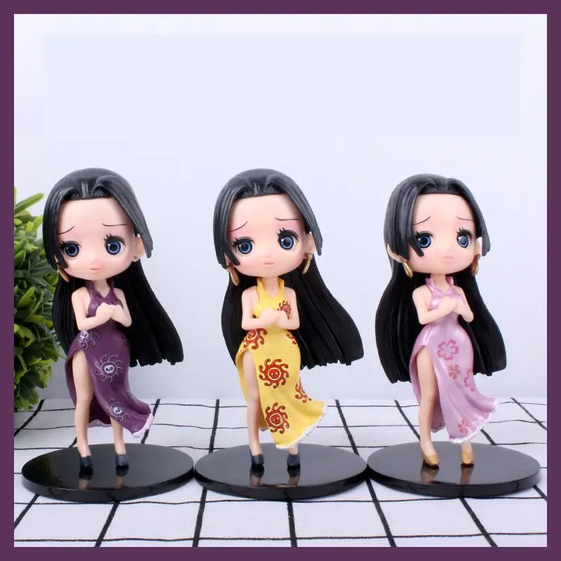 

3pcs/set 12cm One Piece Anime Monkey D Luffy Hancock Ace Cute Pvc Action Figure Cartoon Mini Model Toys Kids Gift