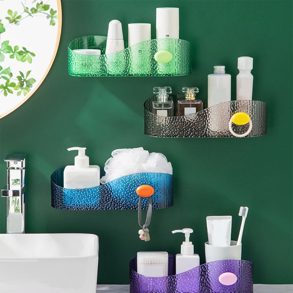 

Настенный стеллаж для хранения, многоцелевой держатель для слива без отверстий для дома, простая установка для ванной, кухни, Прямая постав...