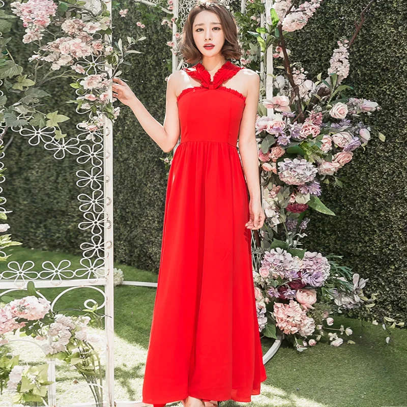 

Новинка лета 2023, женское платье, шифоновая юбка в богемном стиле, платье с открытой спиной, длинная юбка