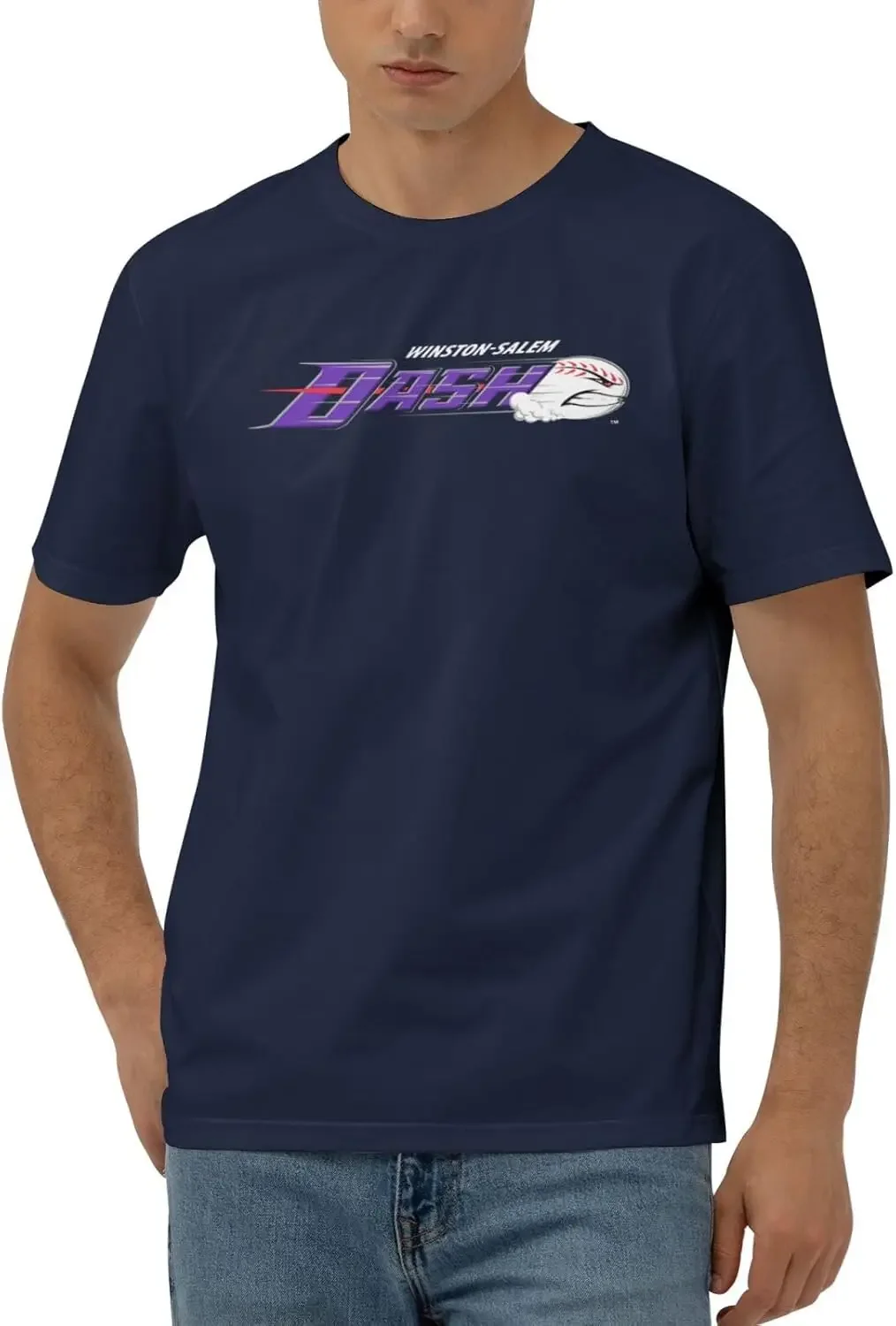 Winston-Salem Dashs Logo Men's 170g Combed Cotton Short Sleeve T-Shirt