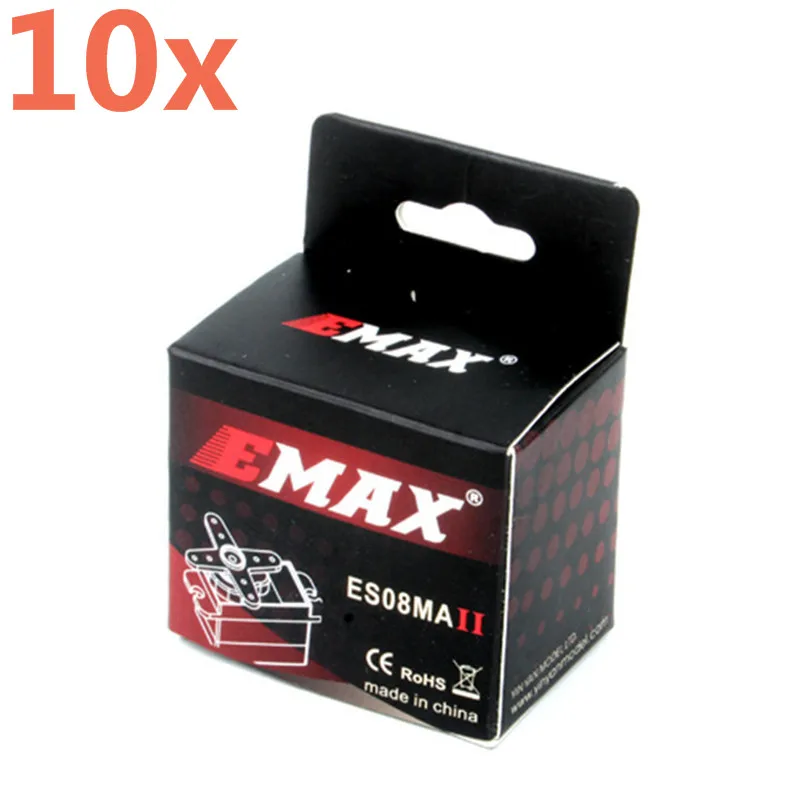 10 шт. серводвигатель EMAX 2 кг турка ES08MA II с металлической шестерней JR для