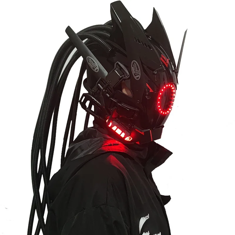 

Very cool LED Light Technology Helmets pigtail Mask figure model Halloween Costume party Music Festival Cosplay show props gift
