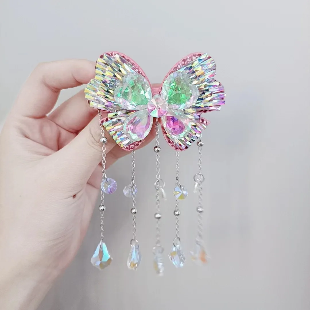 

Antique hairpin headdress butterfly wings super fairy step forward tassel children hanfu deserve to act the role of crystal