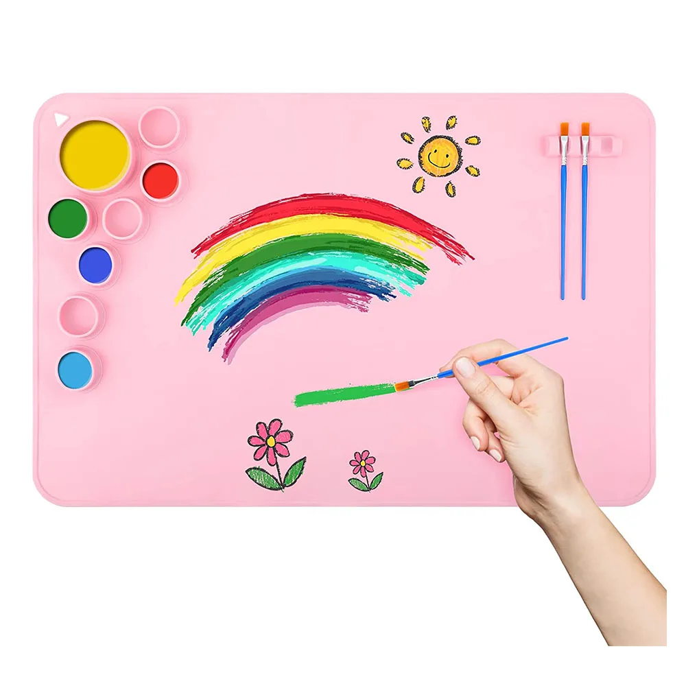 

Children Silicone Painting Mat Crafting Drawing Pad Large Sheets for DIY Art Painting Casting Jewelry Casting Resin