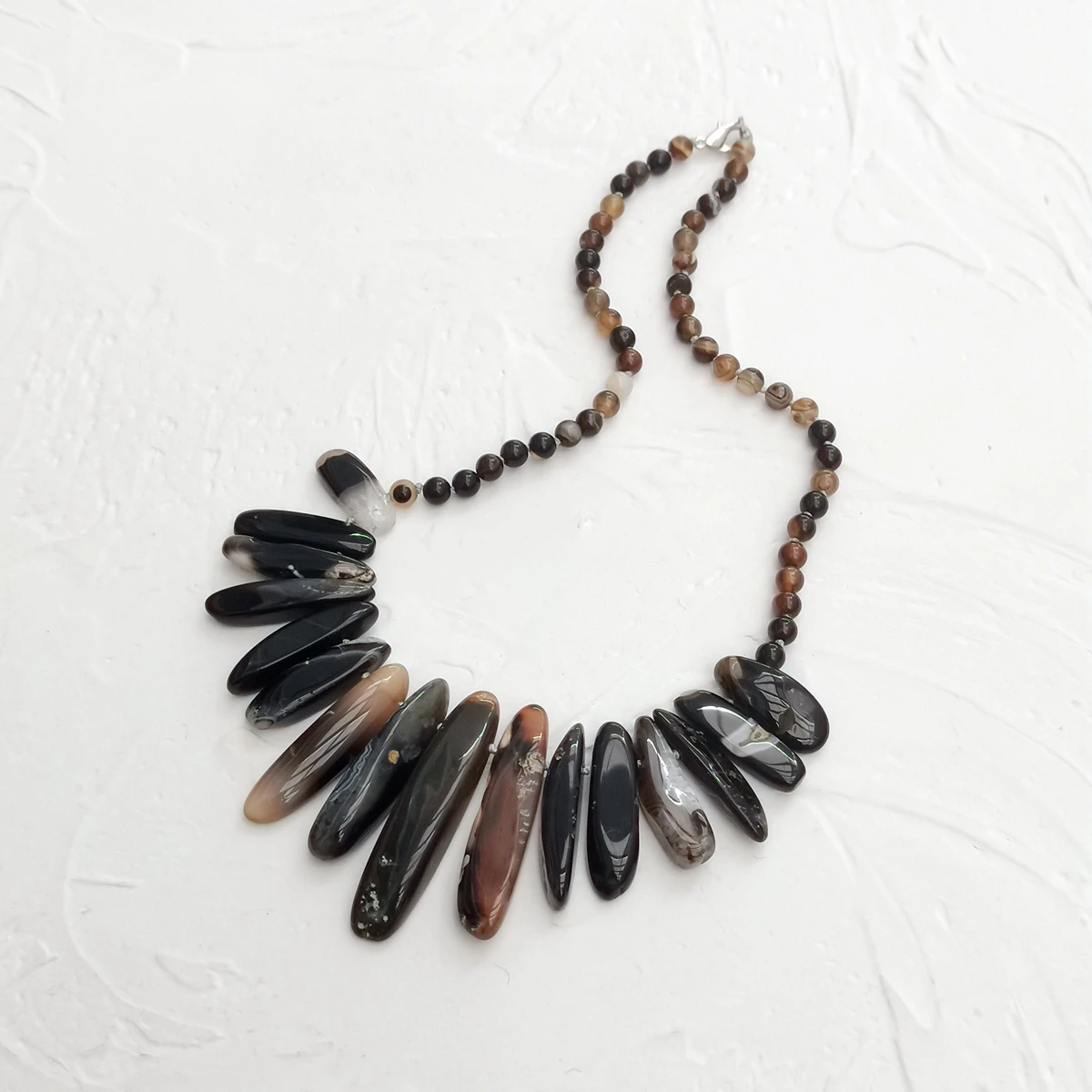 

Lii Ji ожерелье из натурального камня черный коричневый Агат ожерелье-чокер 49 см в наличии Распродажа женских ювелирных изделий подарок