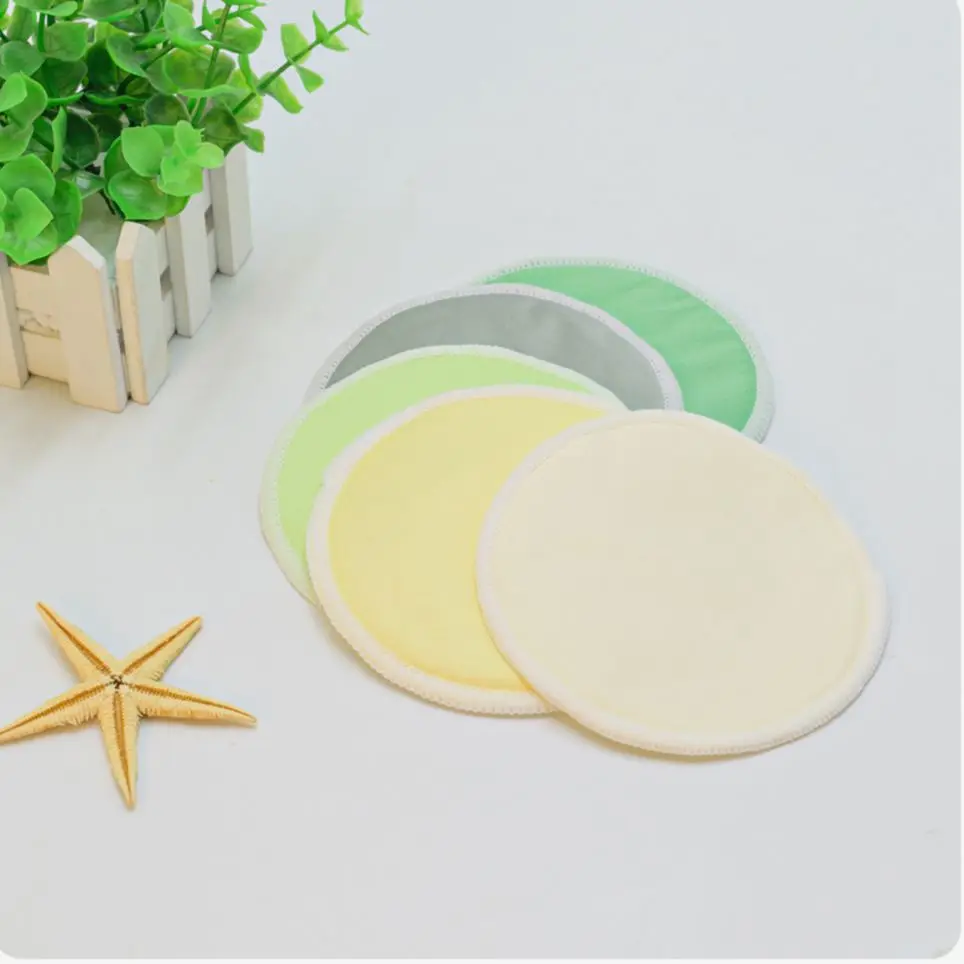 [Mumsbest]5 Pairs Super Absorbency Bamboo Nursing Pads Mum Use Waterproof Washable Feeding Pad Reusable Breast Pads