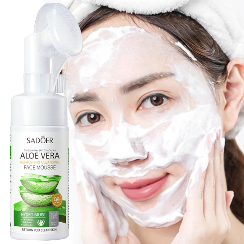 

Clean Amino Acid Foam Facial Cleanser Compact Brighten Moisture Oil Control Blackhead Removal Shrink Pores Mild Exfoliator 120ml