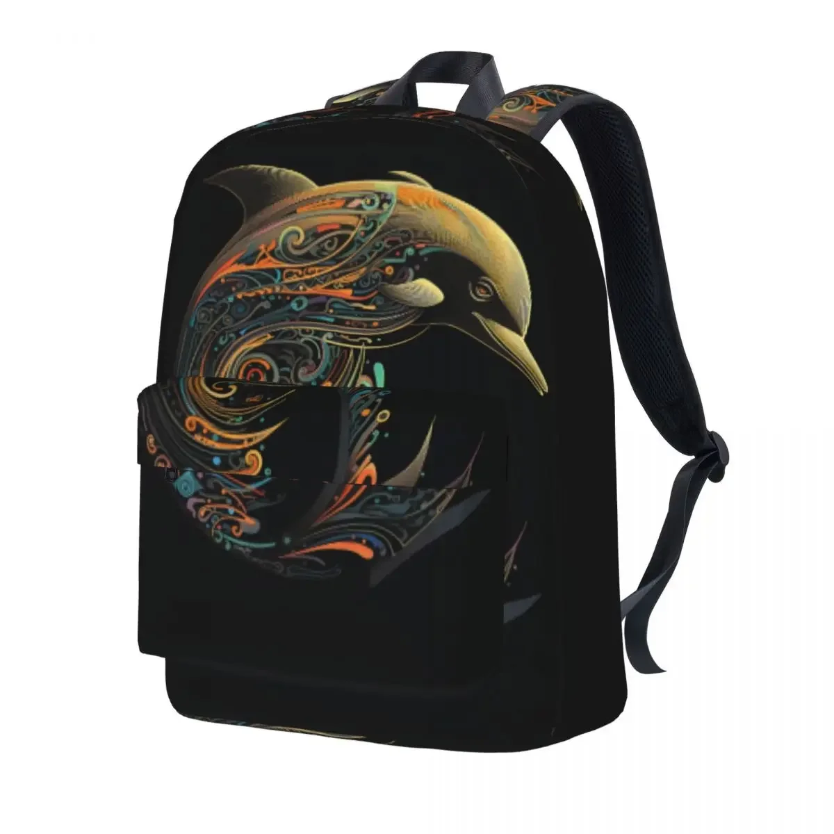 

Dolphin Backpack Women Intricate Lines Religious Art Breathable Backpacks Pretty School Bags Daily High Quality Rucksack