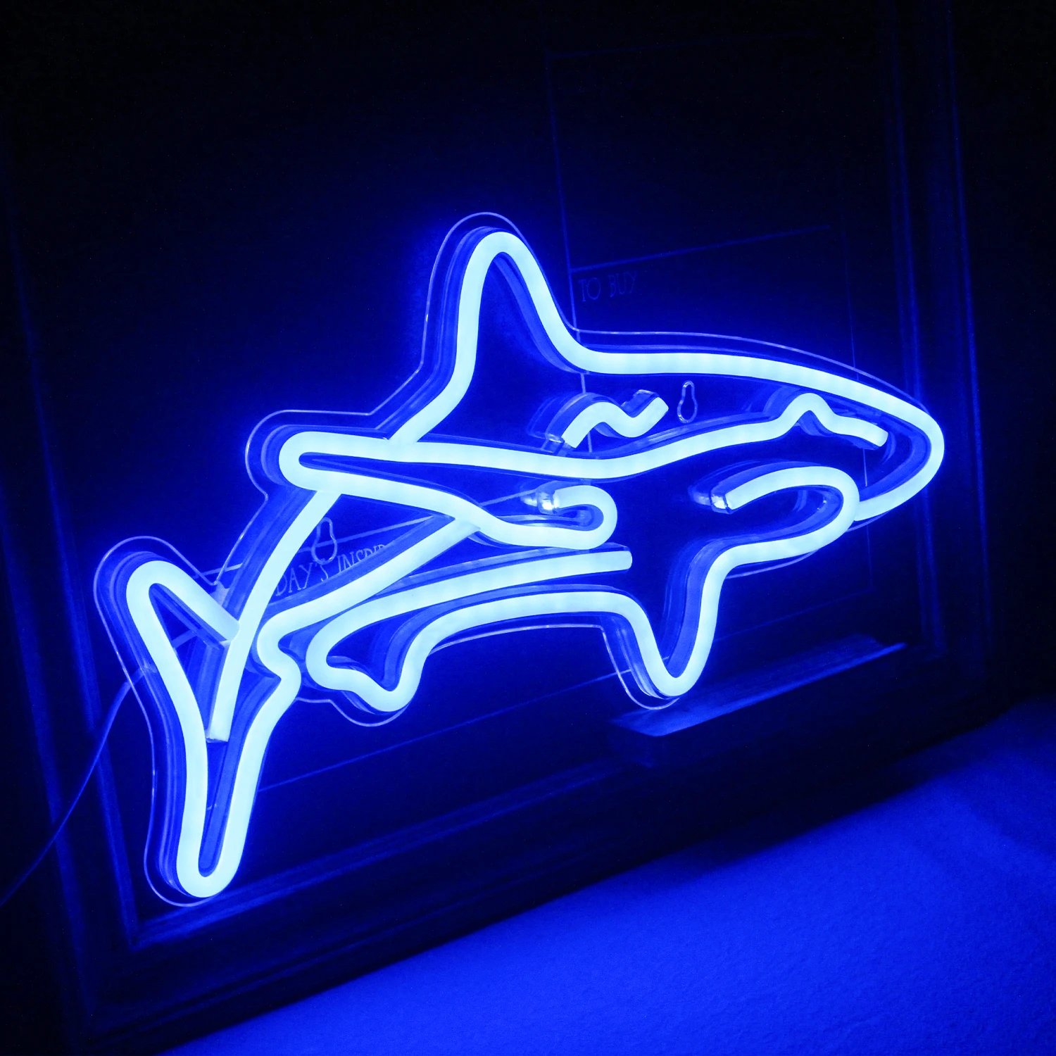 Wanxing неоновые светодиодные вывески лампы для пива в форме акулы с выключателем