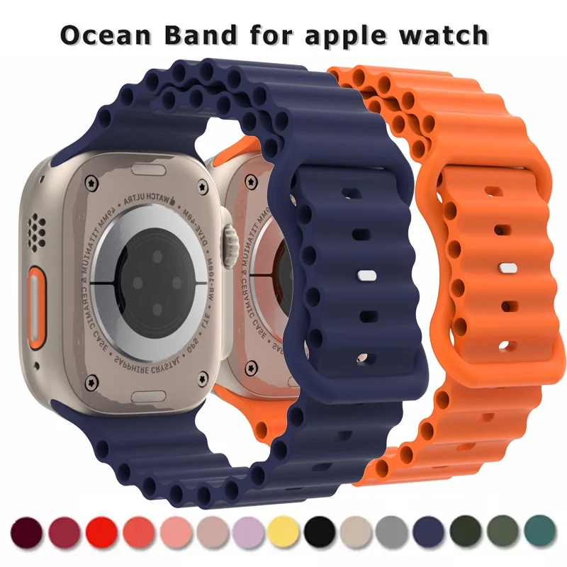 

Ocean strap For Apple watch band 49mm 45mm 44mm 40mm 41mm 42mm 49 45 mm silicone correa bracelet iWatch Ultra serie 7 6 5 3 se 8