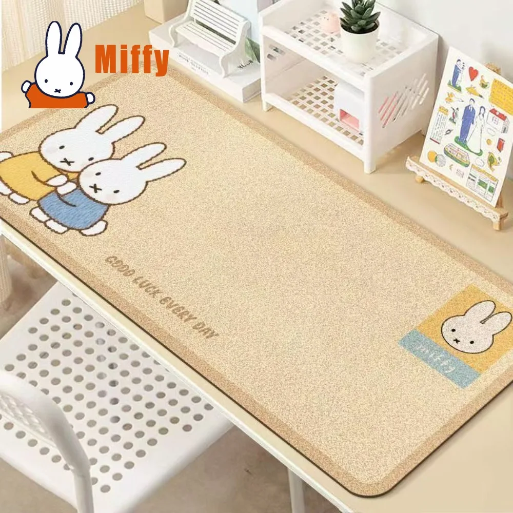 Фото Милый коврик для стола Miffy Extra Large, силиконовый коврик для мыши с кроликом, офисный коврик, впитывающий влагу, нескользящий, мягкий коврик для учебы, подарок для девочки №1